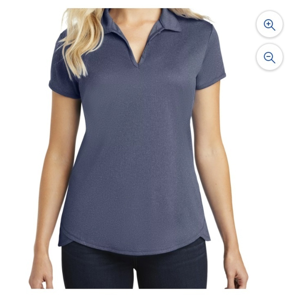 Port Authority V-neck Short Sleeve Pullover Navy Heather Women’s Size XL